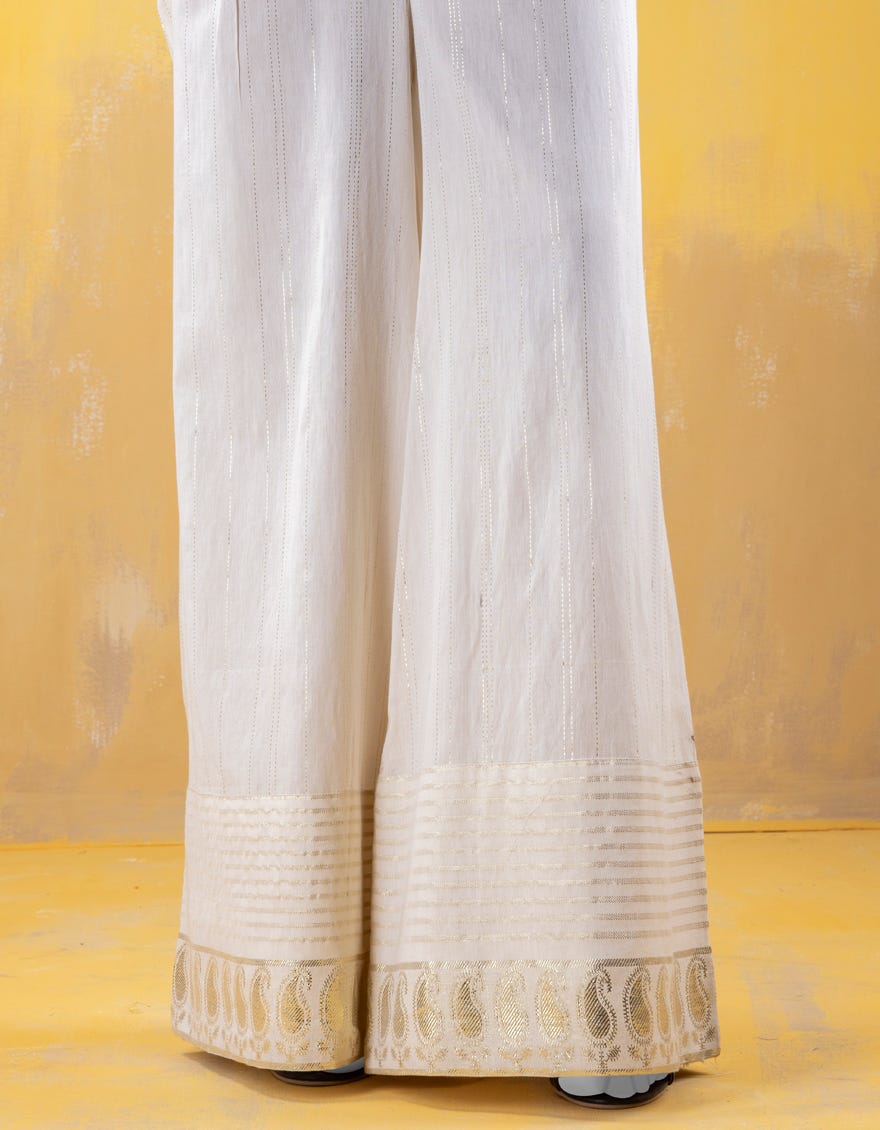 Off White Khaddi Trousers | Jjlt-S-24-8017