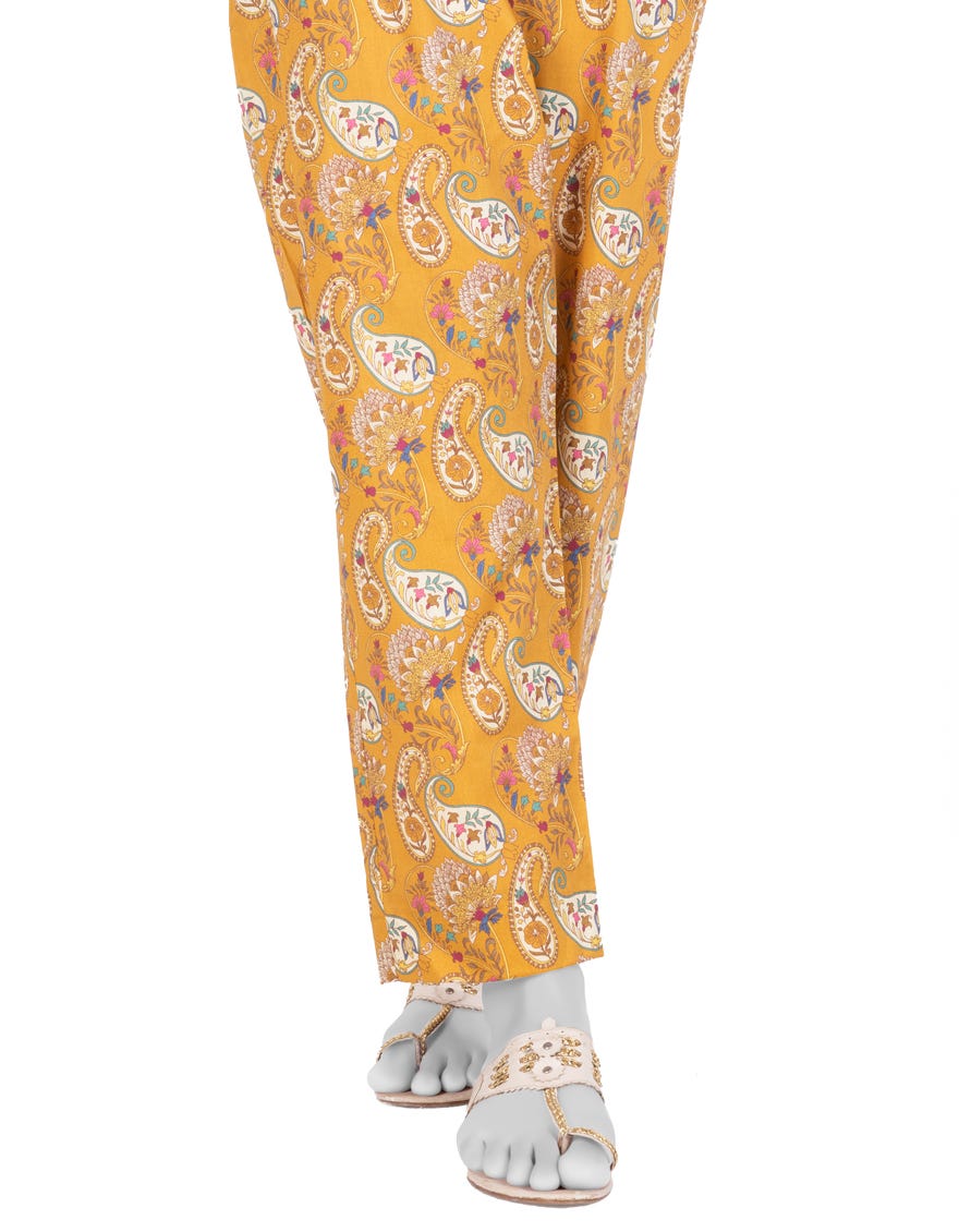 MUSTARD LAWN PRINTED TROUSERS | JJLT-S-25-306