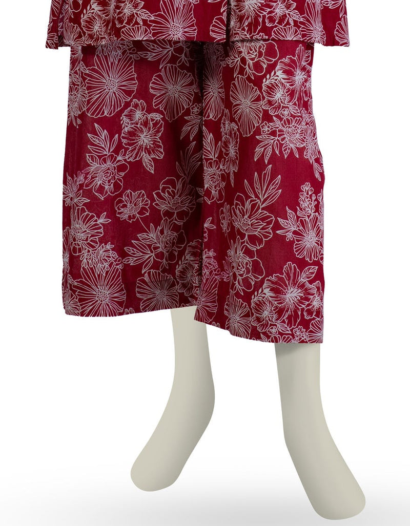 MAROON LAWN PRINTED TROUSERS
