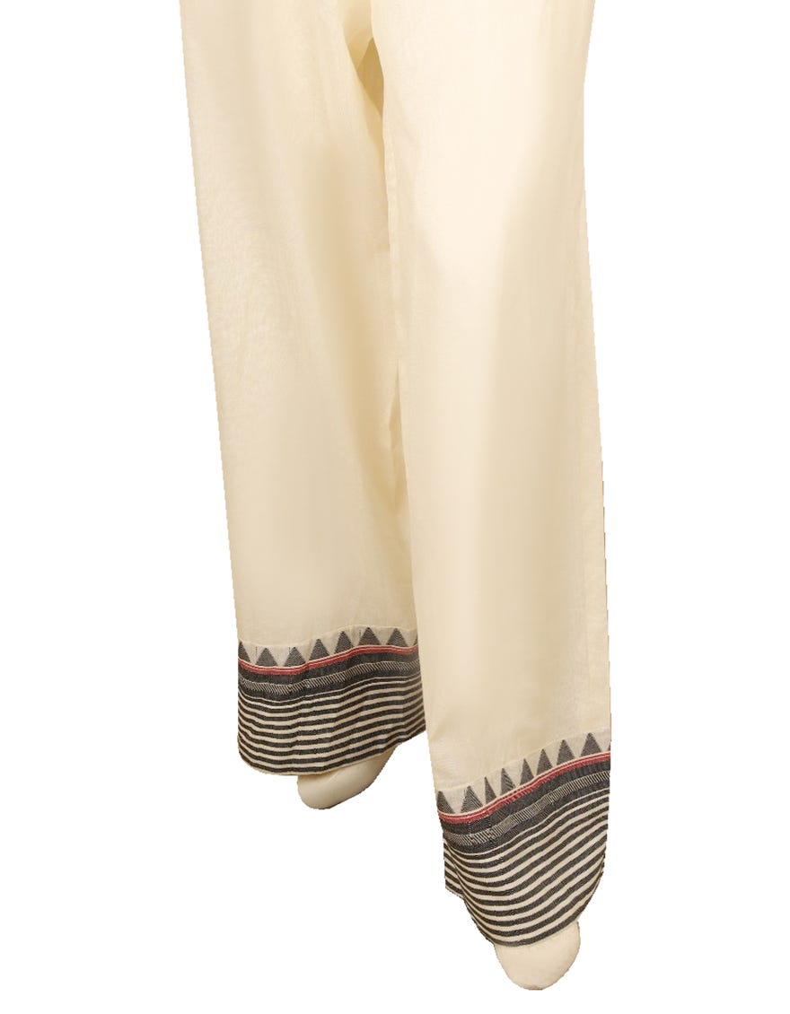 OFF WHITE JACQUARD TROUSER