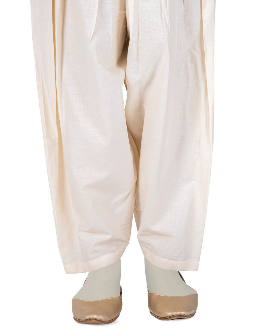 Off White Khaddar Trousers | Jjlt-S-24-8030-C