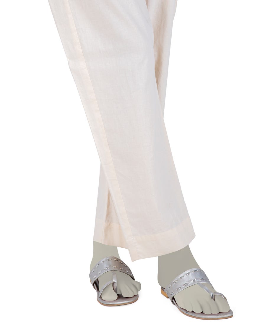 Off White Khaddar Trousers | Jjlt-S-24-8031-C