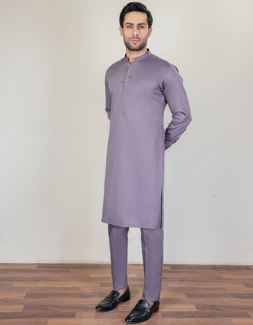 Mauve Cotton Unstitched Kameez Shalwar Fabric | Jjms-2207