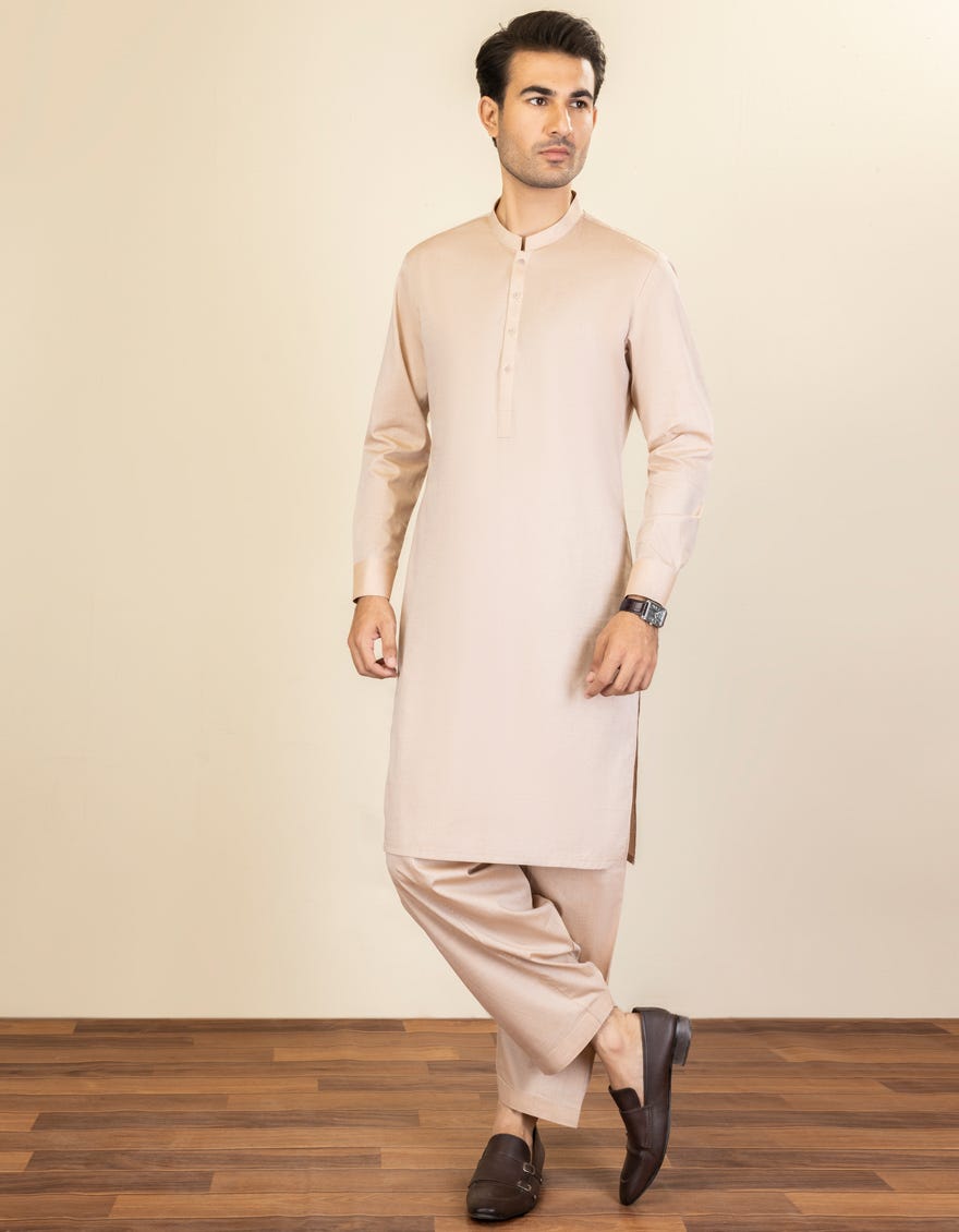 Fawn Cotton Unstitched Kameez Shalwar Fabric | Jjms-2211