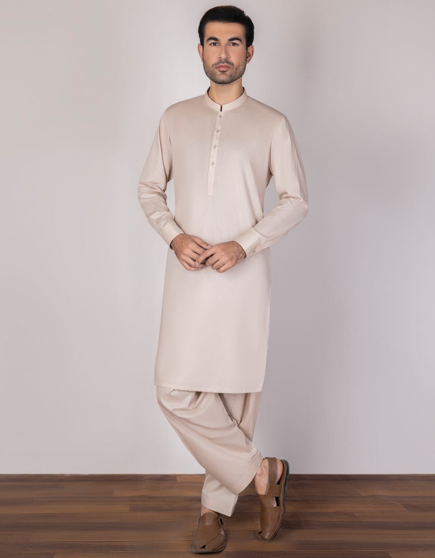 Fawn Cotton Unstitched Kameez Shalwar Fabric | Jjms-2288