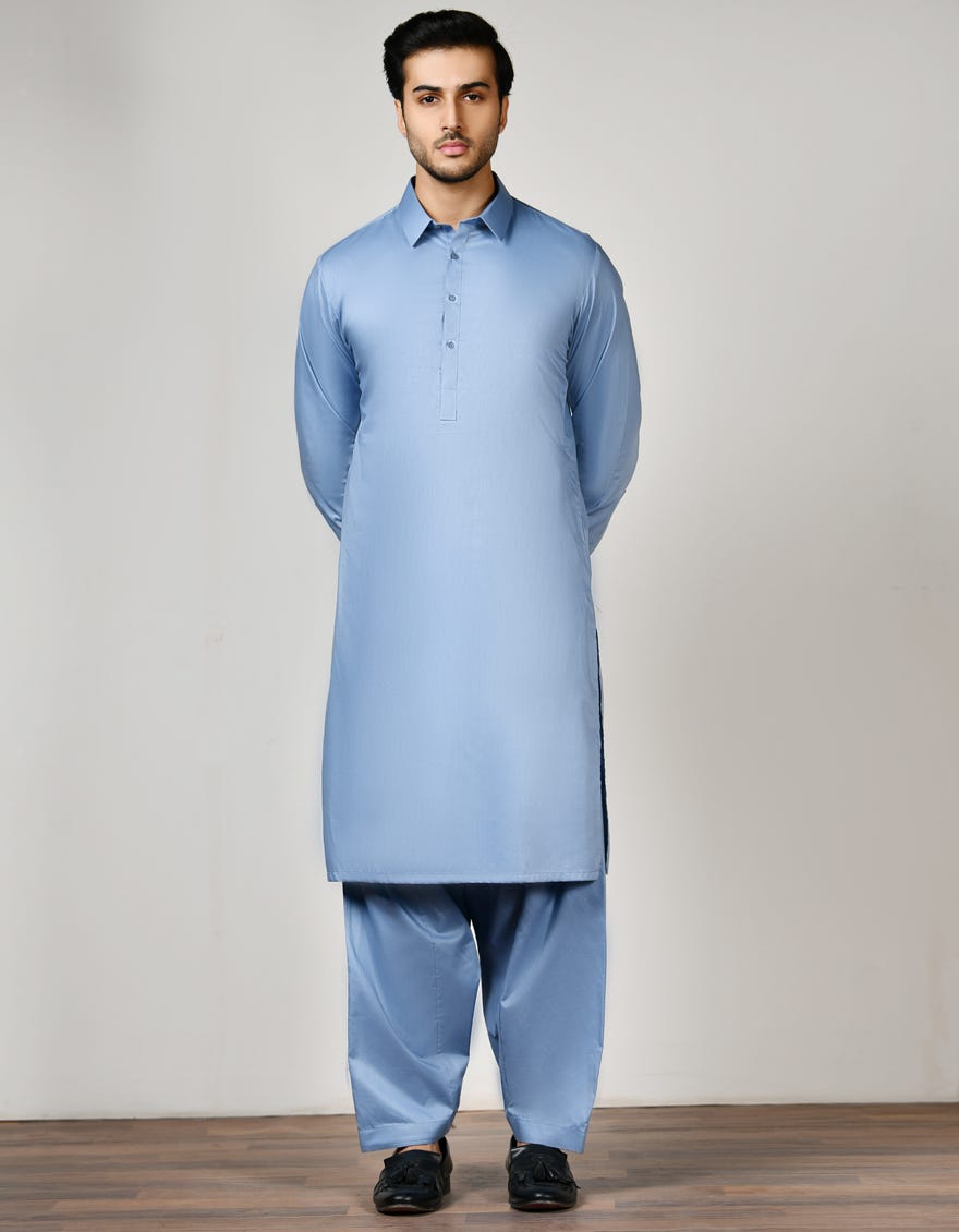 Steel Grey Cotton Unstitched Kameez Shalwar Fabric | Jjms-2515