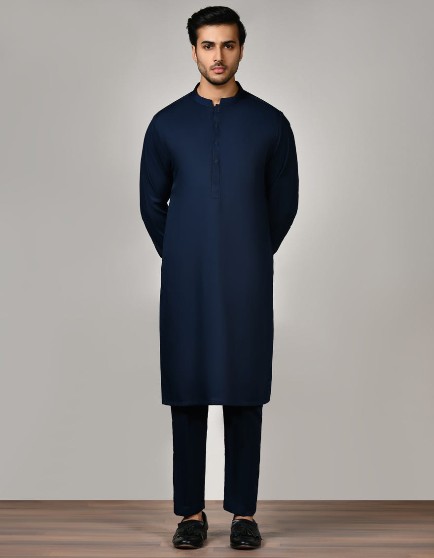Blue Unstitched Kameez Shalwar Fabric | Jjms-2521