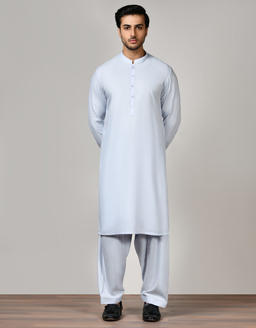 White Unstitched Kameez Shalwar Fabric | Jjms-2523