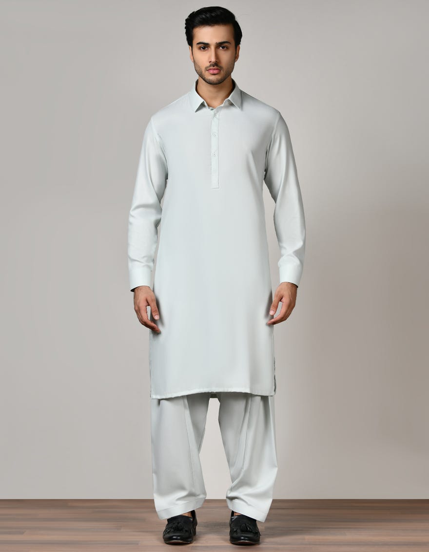 Green Unstitched Kameez Shalwar Fabric | Jjms-2526