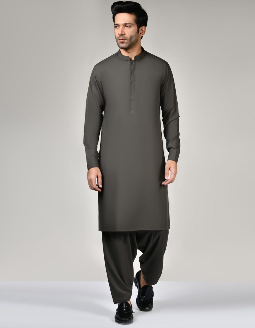 Sage Green Blended Unstitched Kameez Shalwar Fabric | Jjms-2571