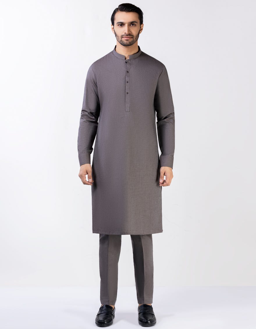 Light Brown Cotton Unstitched Kameez Shalwar Fabric | Jjms-2599