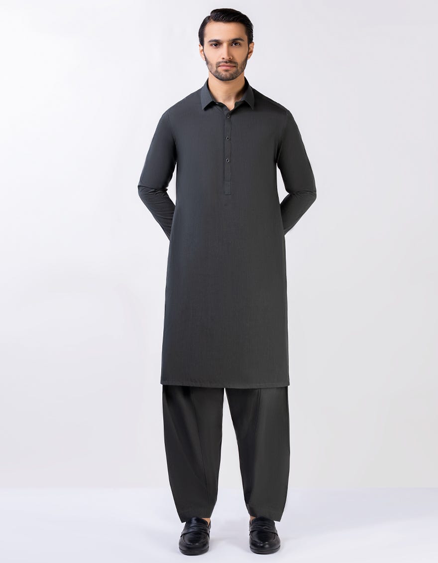 Seaweed Blended Unstitched Kameez Shalwar Fabric - Jjms-2604