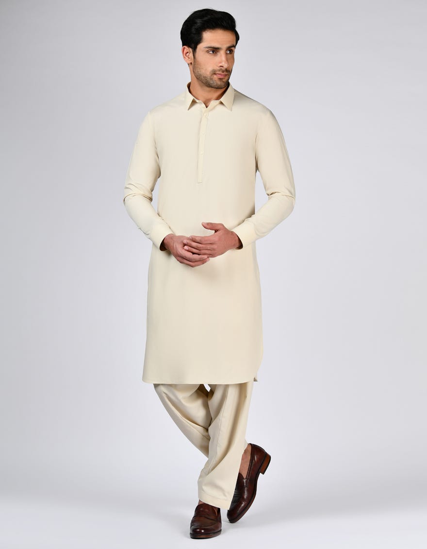 Fawn Blended Unstitched Kameez Shalwar Fabric | Jjms-2622