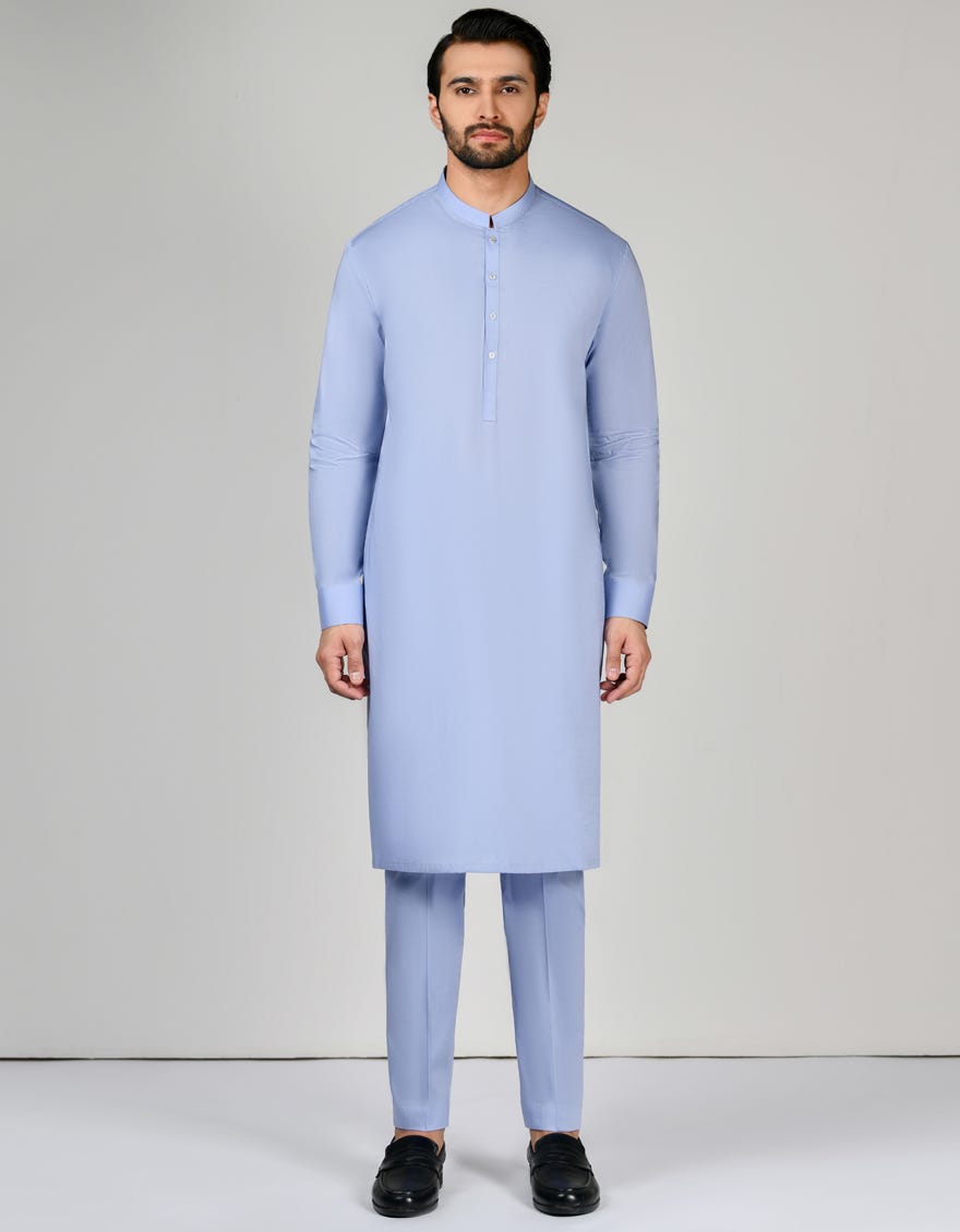 Pale Blue Cotton Unstitched Kameez Shalwar Fabric | Jjms-2631