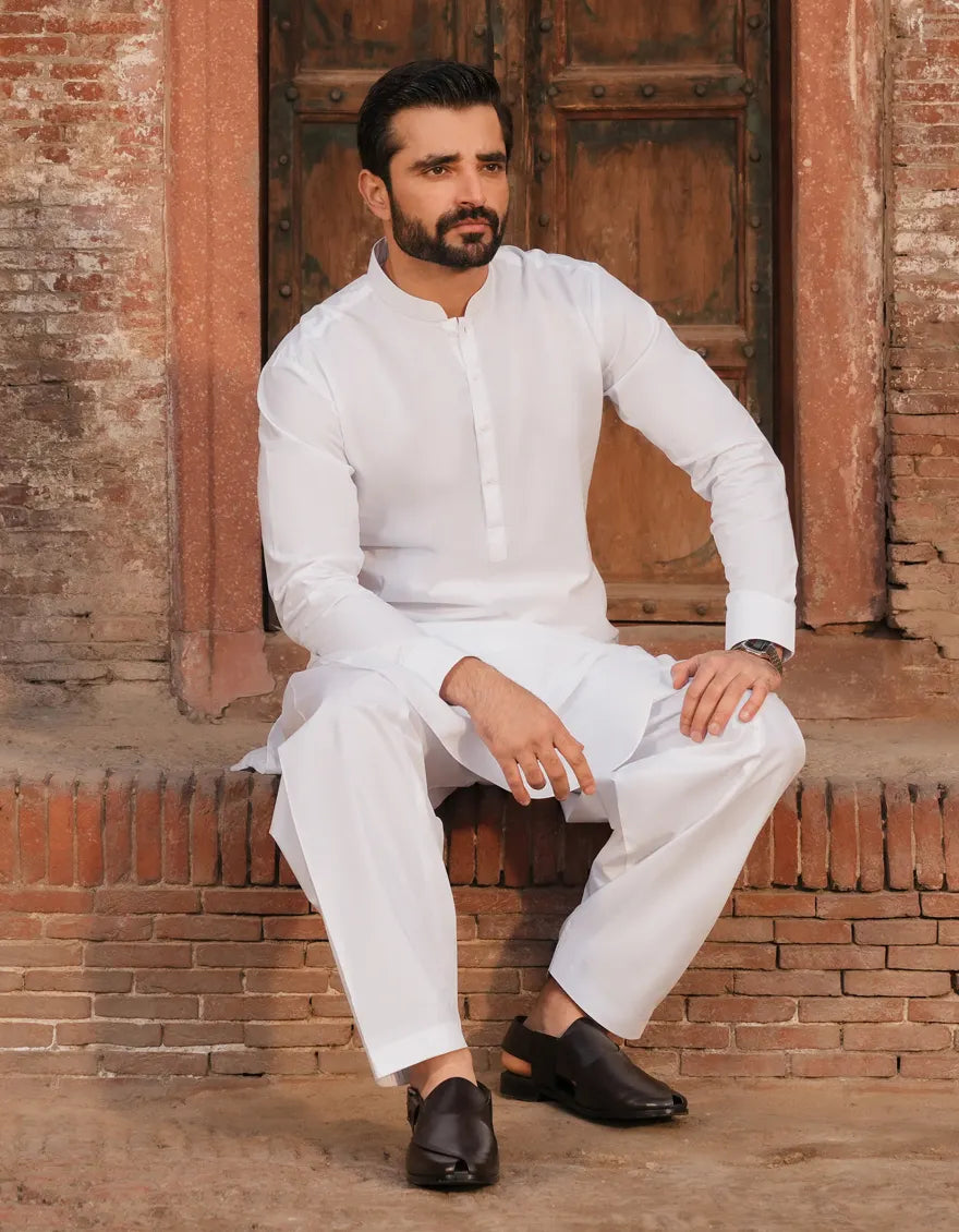 WHITE COTTON UNSTITCHED FABRIC