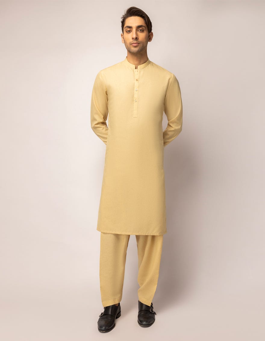 PASTEL YELLOW UNSTITCHED FABRIC