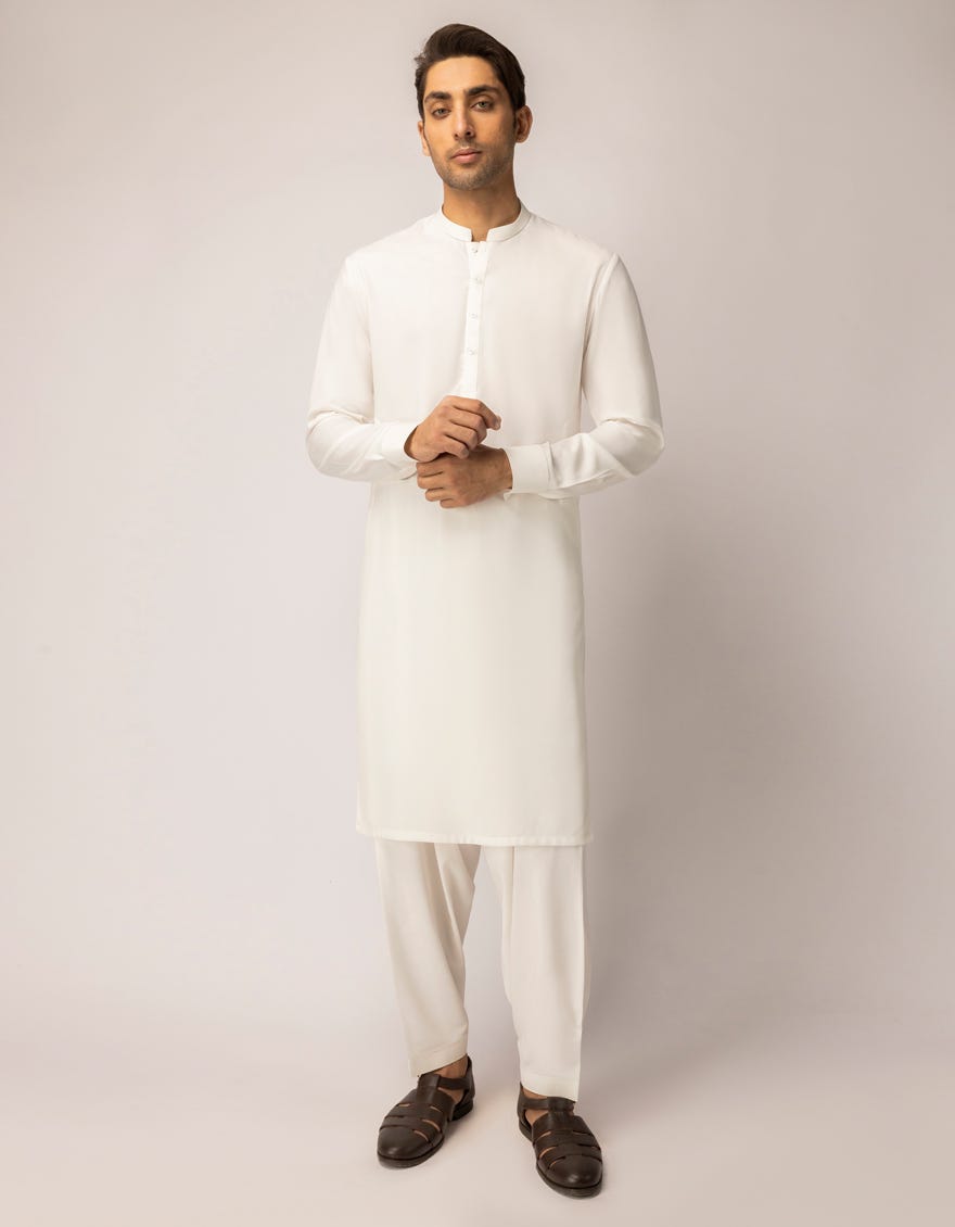 WHITE UNSTITCHED FABRIC