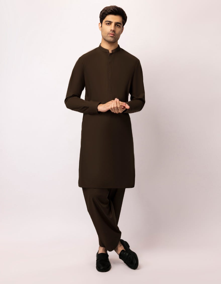 DEEP BROWN UNSTITCHED FABRIC