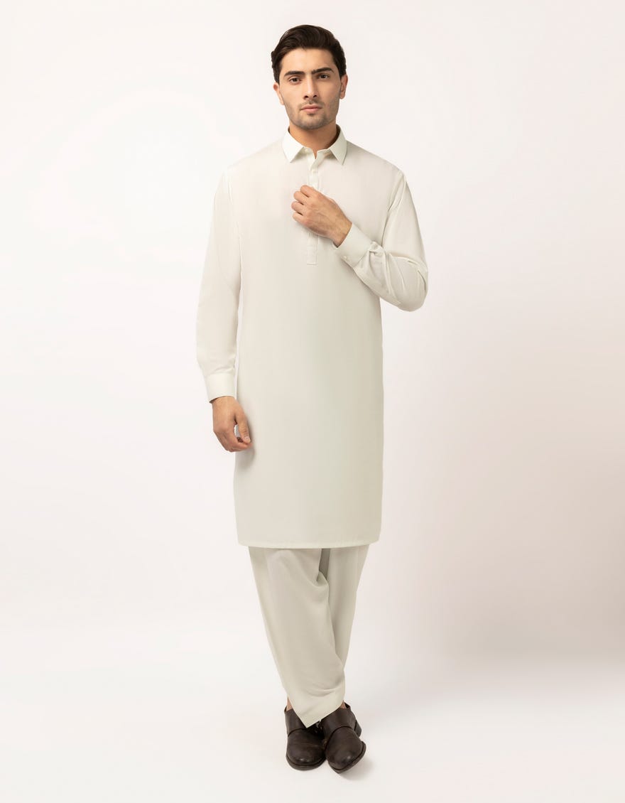 WHITE UNSTITCHED FABRIC