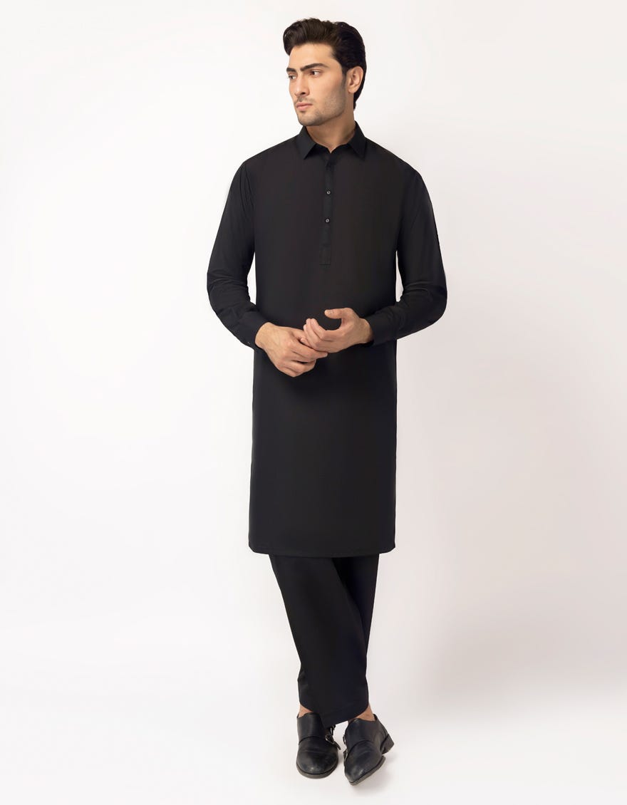 BLACK UNSTITCHED FABRIC