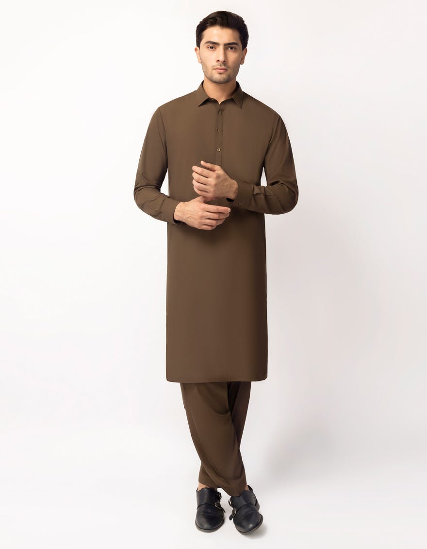 MEHNDI BROWN UNSTITCHED FABRIC