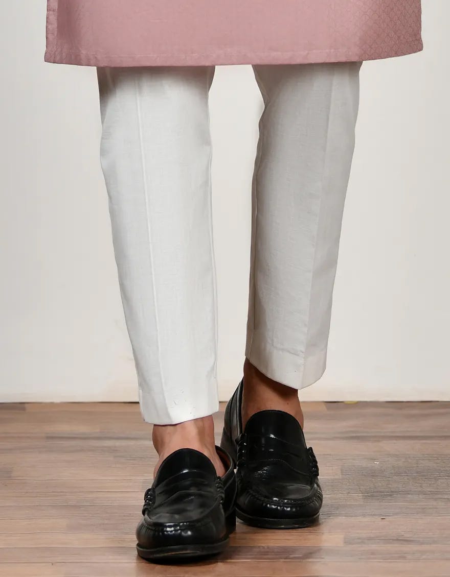 OFF WHITE COTTON TROUSER | JJMT-A-202-R2 – J.