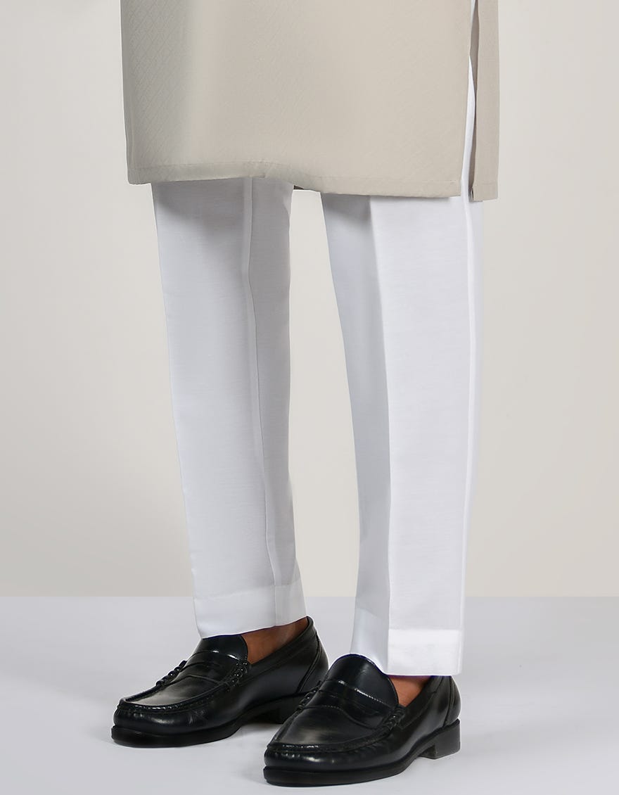 White Cotton Trouser | Jjps-303-R10-J-Gm170149