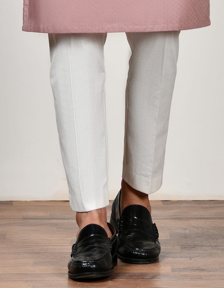 OFF WHITE COTTON SILK TROUSER | JJPS-305-J-04011968