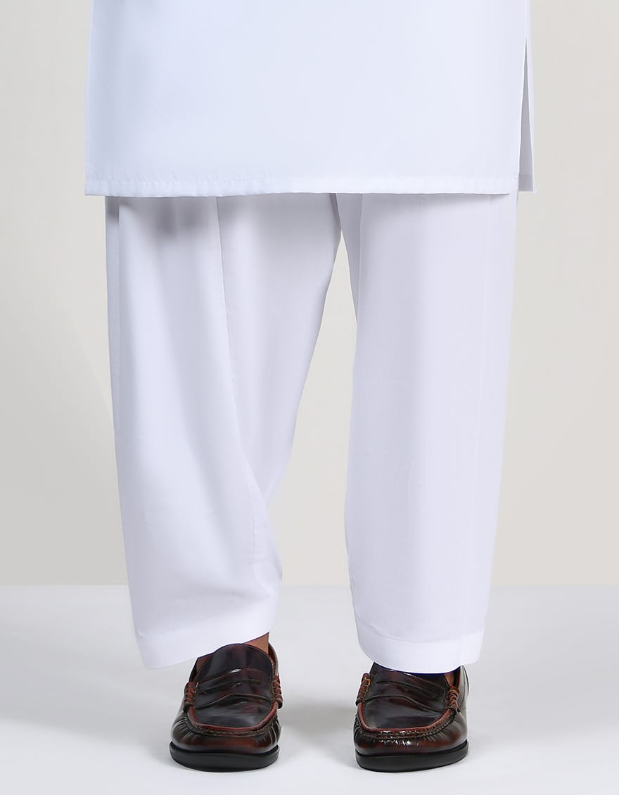 White Cotton Shalwar | Jjs-109-J-Gm07895