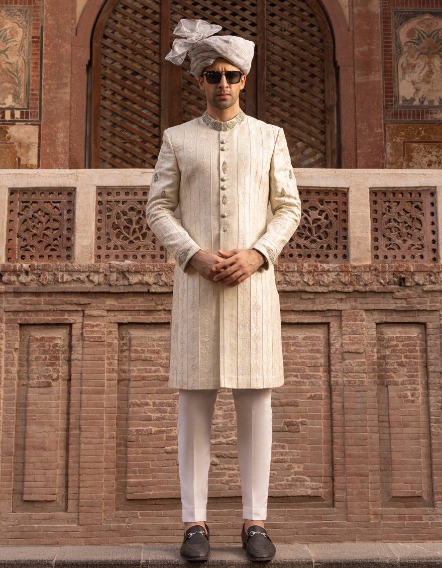 White Sherwani | Jjsw-550