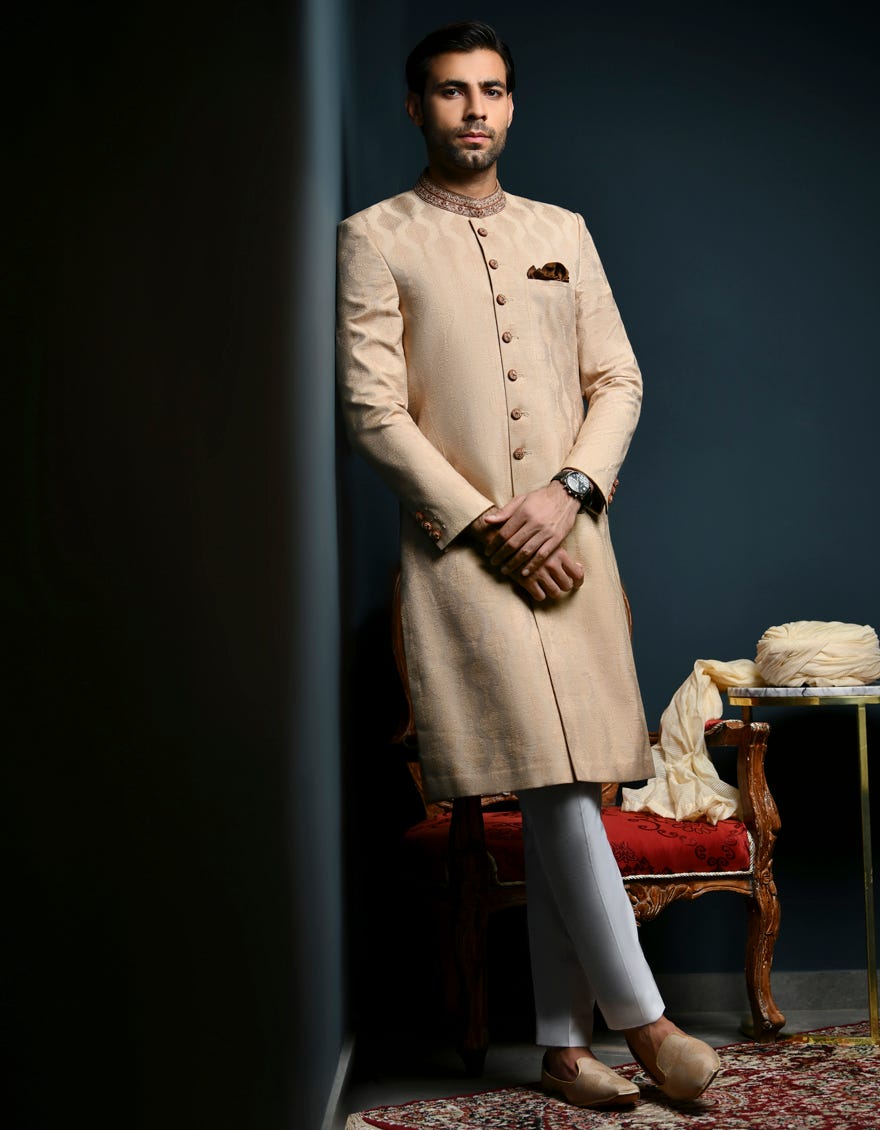 Brown Sherwani | Jjsw-562