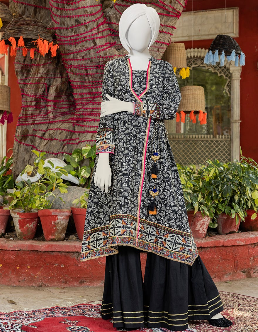Black Cambric Kurti | Jygk-S-Jjtk-23-081