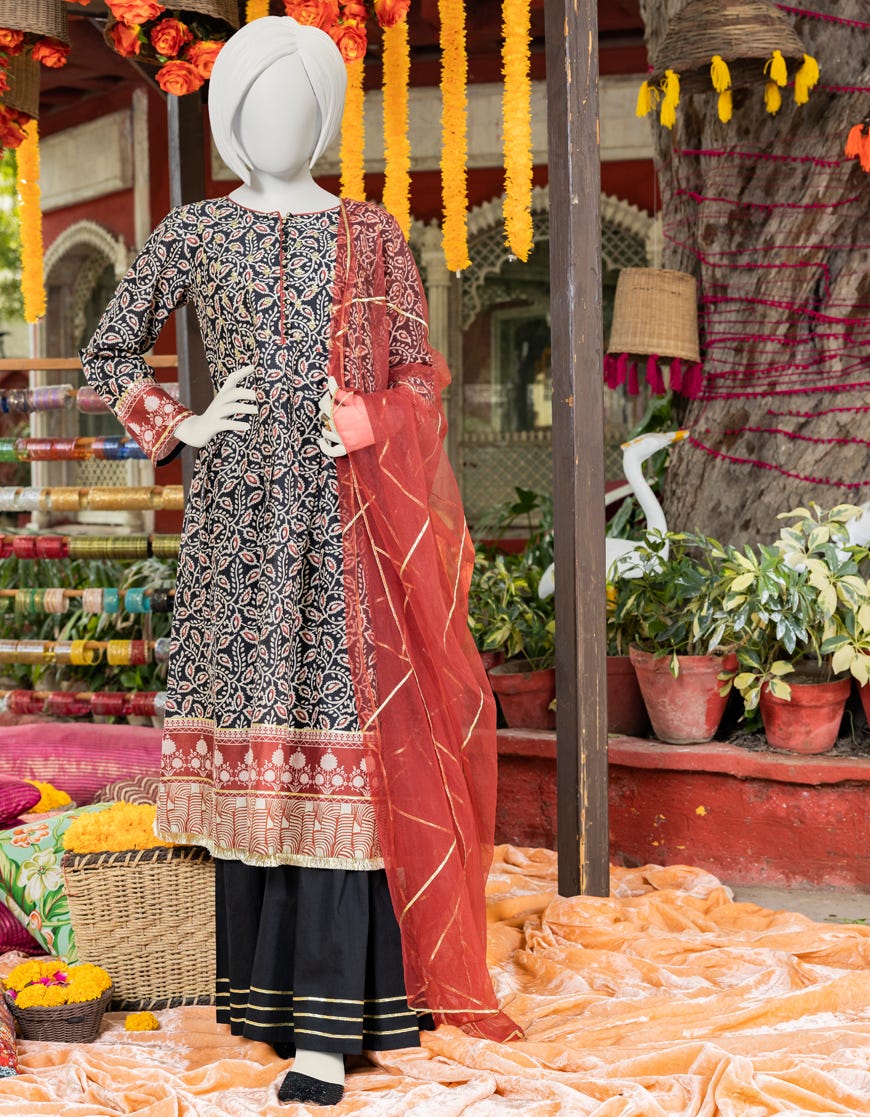 RED-BLACK CAMBRIC TEENS 3PC | JGK-S-JJTS-23-047