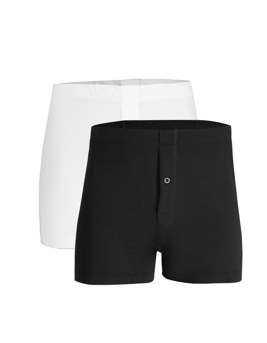 BLACK & WHITE PACK OF 2 COTTON BOXER