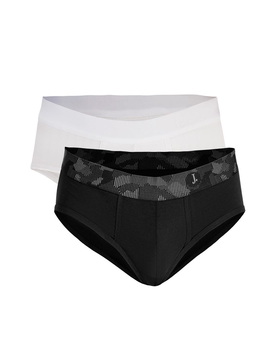 BLACK & WHITE PACK OF 2 COTTON BRIEF