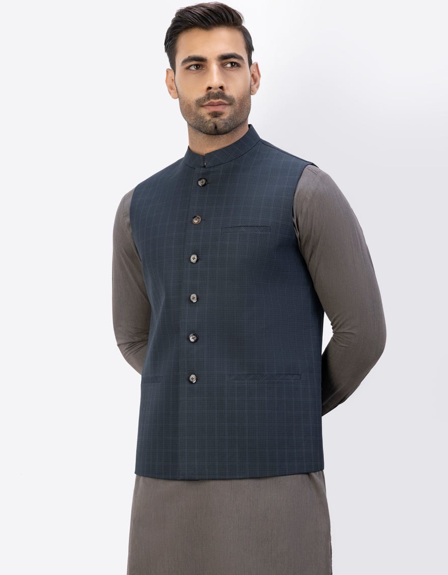 Grey Blended Waistcoat | Jjvc-48017
