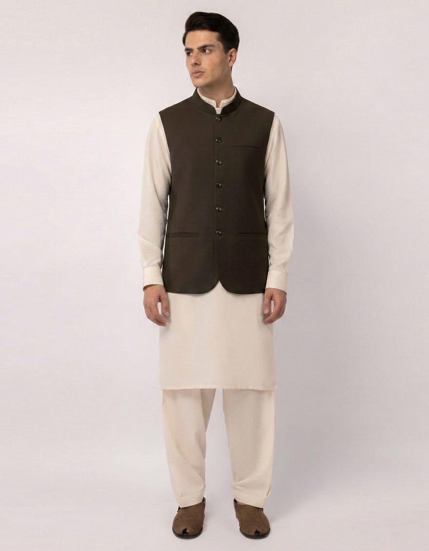 DARK BROWN SUITING WAISTCOAT