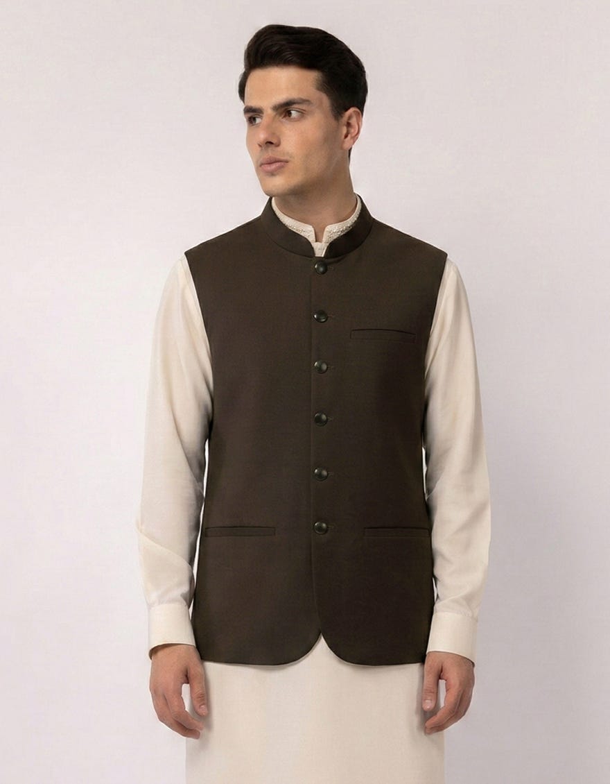 DARK BROWN SUITING WAISTCOAT