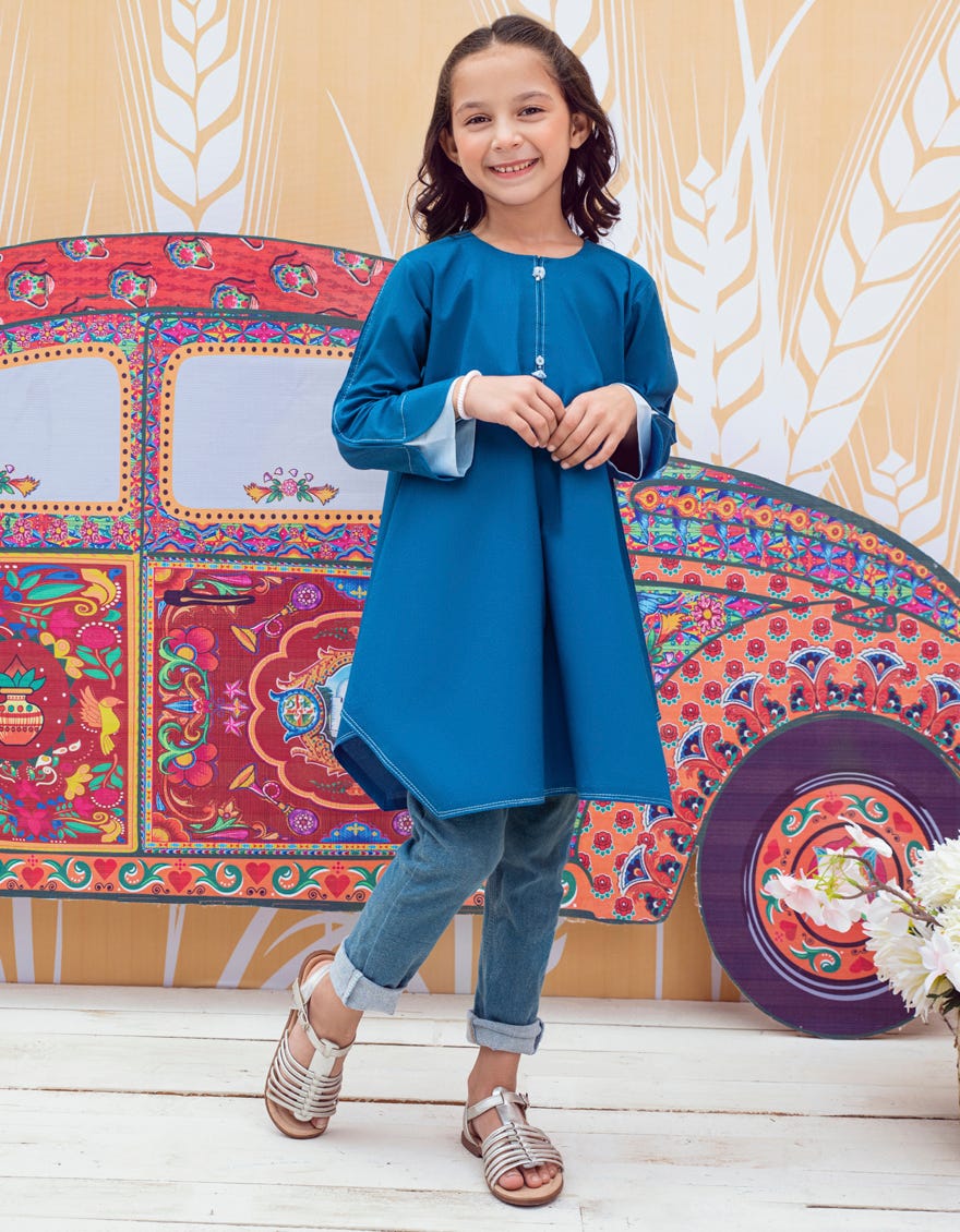 BLUE KHADDAR KURTA
