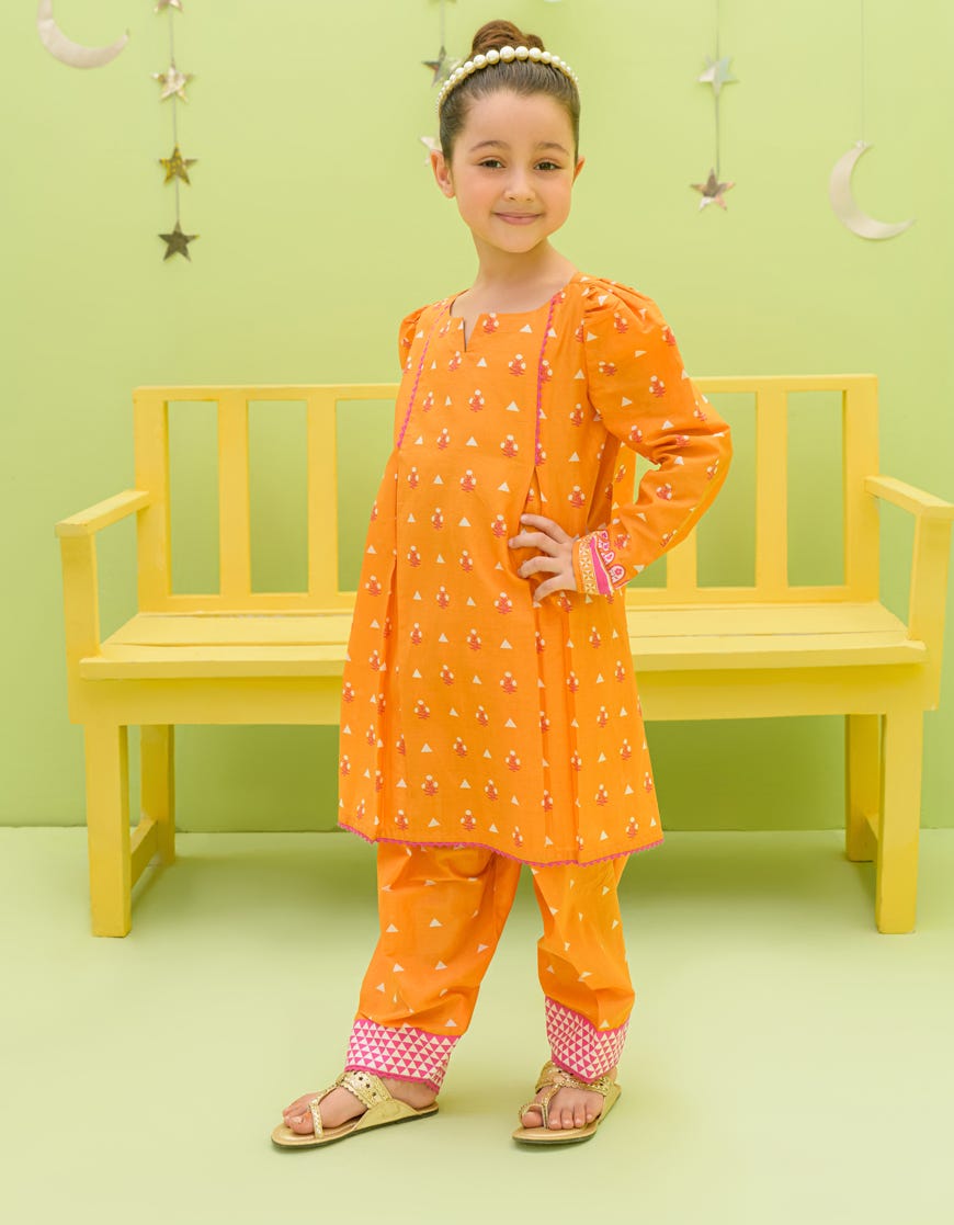 Orange Lawn Girls 2 Piece Stitched | Jgkl-S-Jk2-23-5630