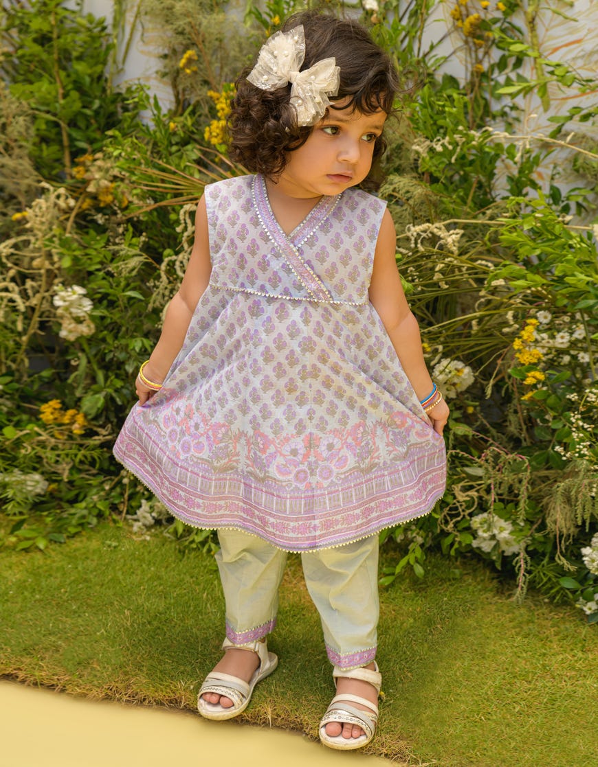 Light Grey Lawn Infant Girl 2 Piece | Jik-S-Jk2-23-5633
