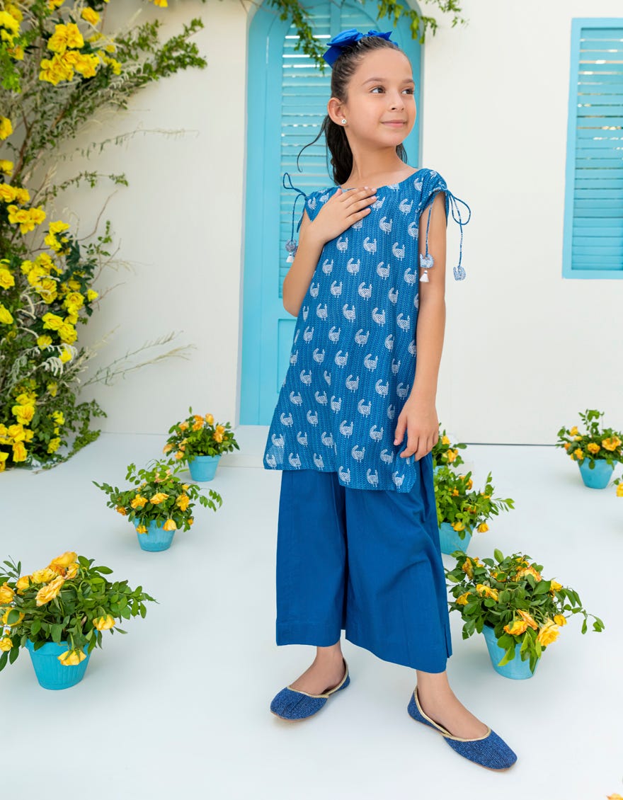 Blue Lawn Girls 2 Piece Stitched | Jgkl-S-Jk2-23-5639