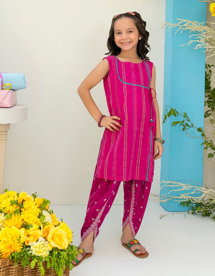 Pink Dyed Girls 2 Piece Stitched | Jgkl-S-Jk2-23-5642