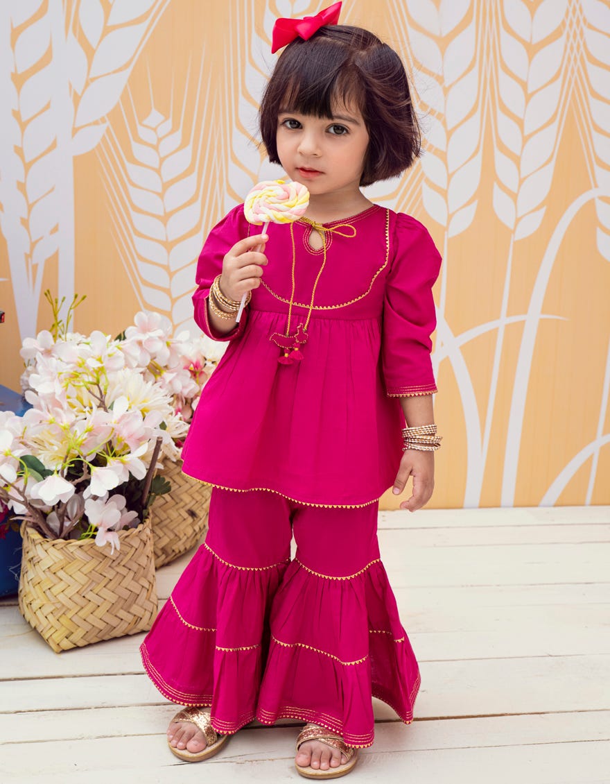 Pink Dyed Khaddar Infant 2 Piece | Jgkl-W-Jk2-23-5644