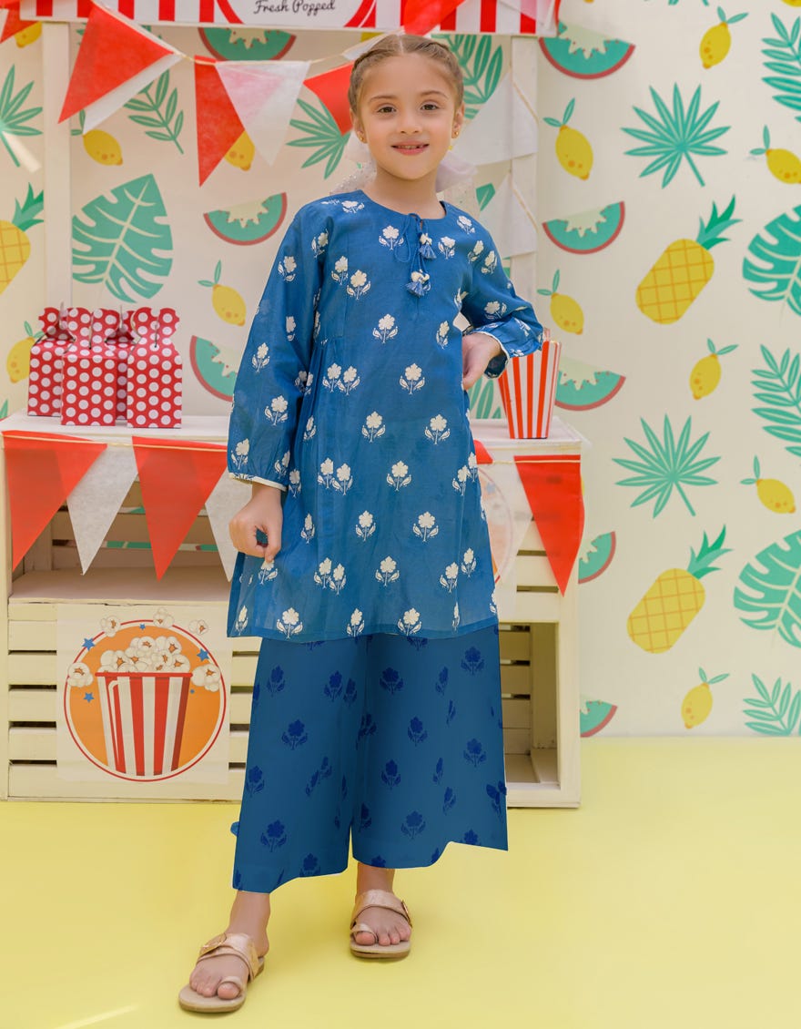 Blue Lawn Girls 2 Piece Stitched | Jgkl-S-Jk2-24-5601