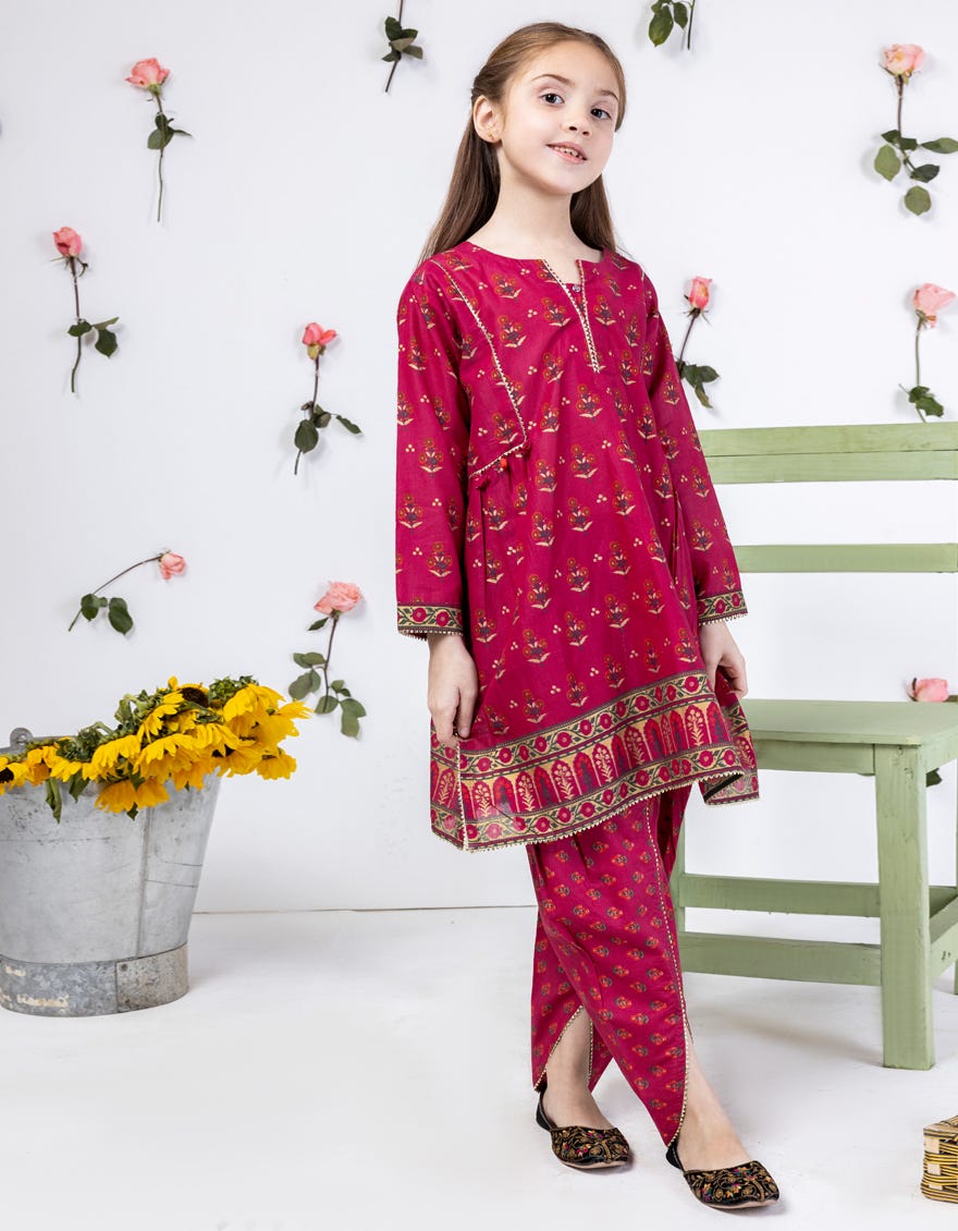 Pink Lawn Stitched 2 Piece | Jgkl-S-Jk2-24-5614