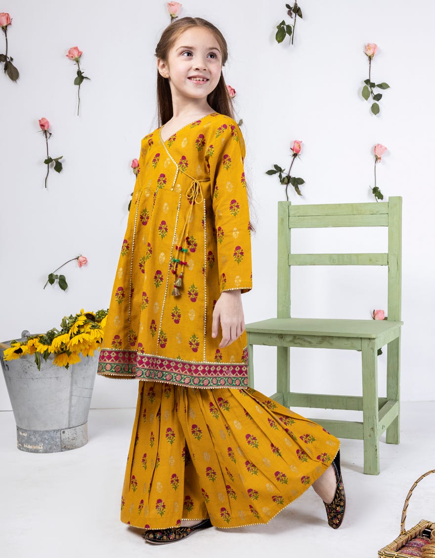Mustard Lawn Stitched 2 Piece | Jgkl-S-Jk2-24-5616