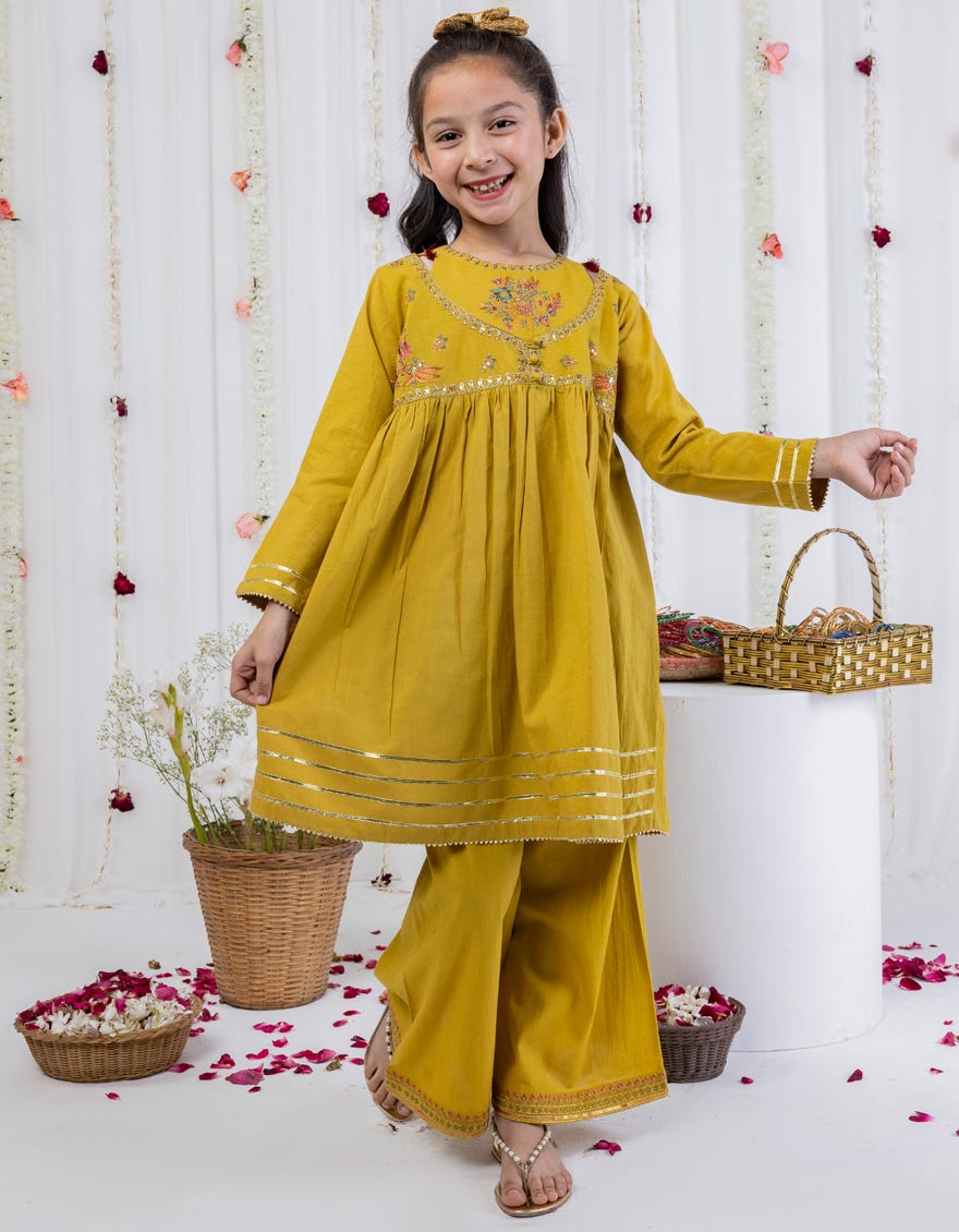 Olive Dyed Lawn Stitched 2 Piece | Jgkl-S-Jk2-24-5620