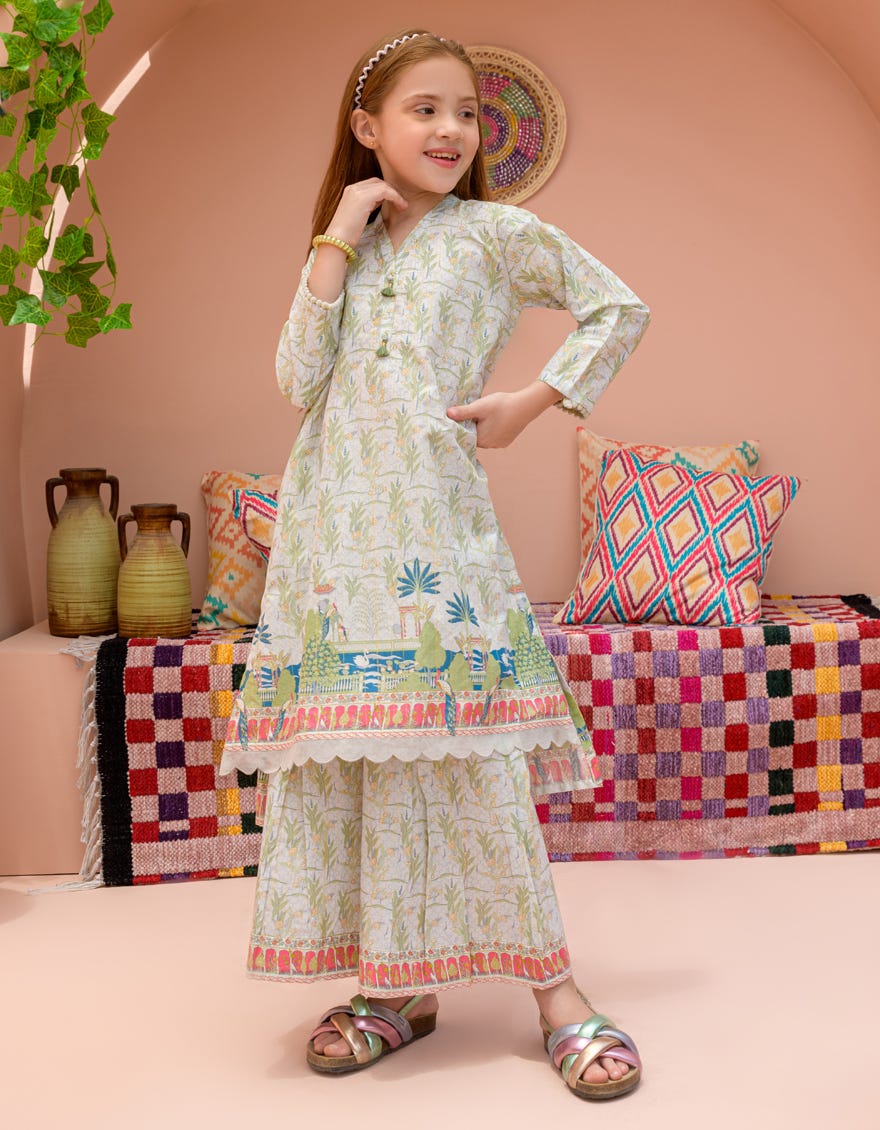Multicolor Lawn 2 Piece Stitched Dress | Jgkl-S-Jk2-24-5629