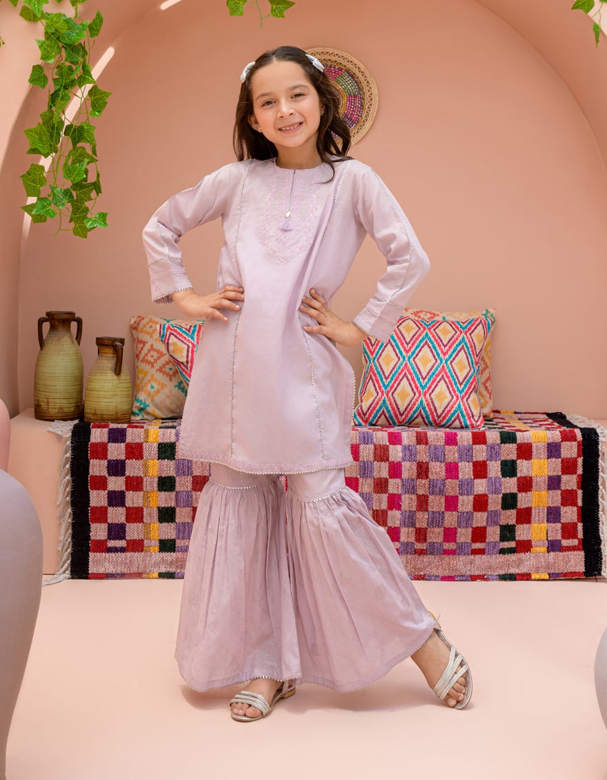 Lilac Lawn 2 Piece Stitched Dress | Jgkl-S-Jk2-24-5630